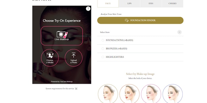 Sensai's online site offers a virtual make-up try on feature. Photo: Sensai.