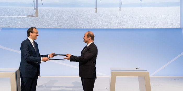 The CEOs of RWE and BASF, Markus Krebber and Martin Bruderm&uuml;ller, signed a letter of intent. Photo: BASF.