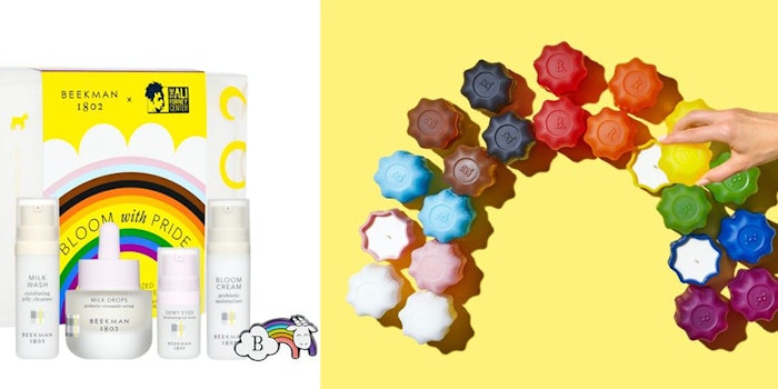 The skin care kit and candles will launch in June, in honor of Pride Month.
