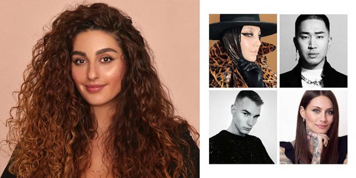 Nikki Wolff (left) will serve as part of the Global Veritas Artistry team (right), which include @FannyMaurer from France, @ChristianSchild from Germany, @TheSandraSaenz from the United States and @AnthonyHNguyenMakeup, also from the United States.