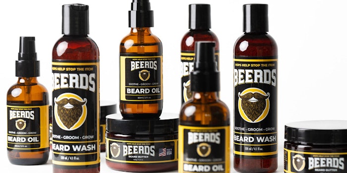 Beerds offers men's hair and beard products with pure hops extract.