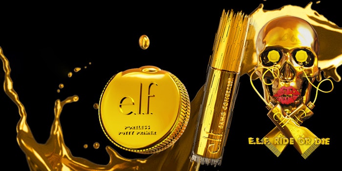 e.l.f. Cosmetics' Dipped In Gold collection includes three products. Photo: Bitski.