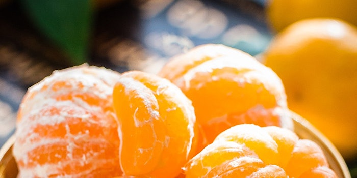 Citruskin is an upcycled, clear yellow, Mandarin aqueous extract that is said to help the skin defend itself from extrinsic factors and soothe sensitive skin.