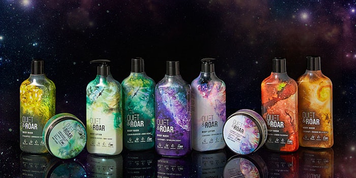 Personal care brand Quiet & Roar from Procter & Gamble was designed to restore the mind and body, entailing a five scent collection of gentle lotions, scrubs and body wash made with essential oils.