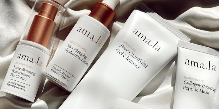 Amala Beauty’s livestream focused on exclusive performance skin care products. Photo: Amala Beauty's Facebook.