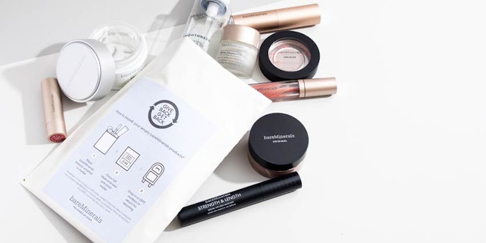 A new bareMinerals mail-in recycling program will generate municipal energy.