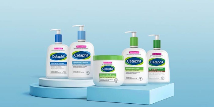 Cetaphil's reformulated Daily Facial Cleanser, Gentle Skin Cleanser, Moisturizing Cream, Moisturizing Lotion and Advanced Relief Lotion.