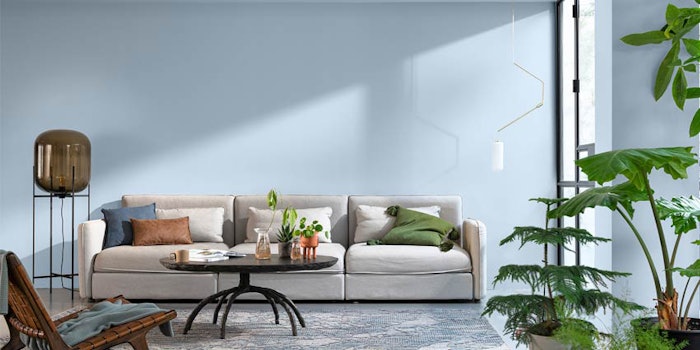 Color experts at Dulux’s Global Esthetics Center chose Brighter Skies as the winner and designed four palettes that combine Brighter Skies with other Dulux colors.