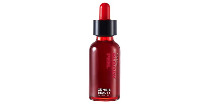 The Zombie Beauty Bloody Peel applies similarly to the appearance of blood to gently remove dead skin cells and brighten dull skin tone.