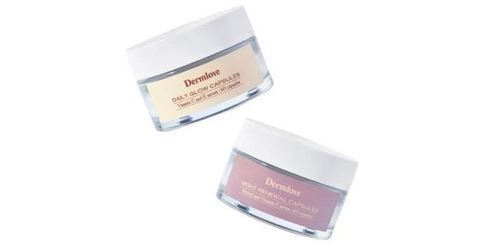 Dermlove is debuting with the Daily Glow and Night Renewal Capsules, two biodegradable capsules formulated with retinol, vitamin C, vitamin E and 10% pure L-ascorbic acid.