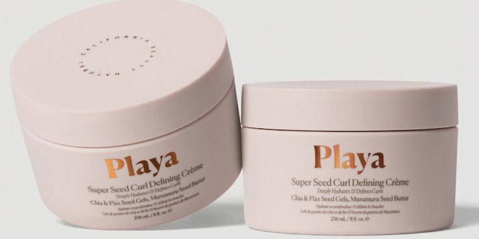 International Cosmetic Suppliers helped Playa develop packaging for its Super Seed Curl Defining Crème.