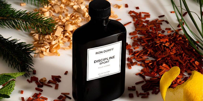 Ron Dorff’s first fragrance, Discipline Sport Pour Homme, features a citrus blend of bergamot, lemon zest, cardamom and cucumber notes.