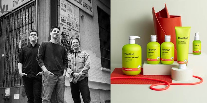 From left: Fortress Brand founders Matt Beer and Alex Beer, and School House founder Chris Skinner; among School House's clients is DevaCurl, which recently underwent a brand refresh.