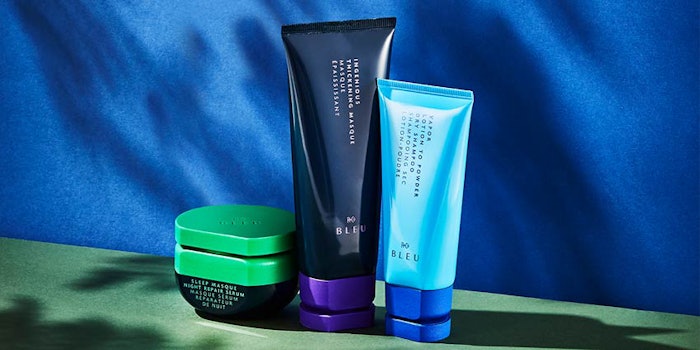 R+Co Bleu features a thickening masque, night repair serum and dry shampoo with 100% recyclable packaging.
