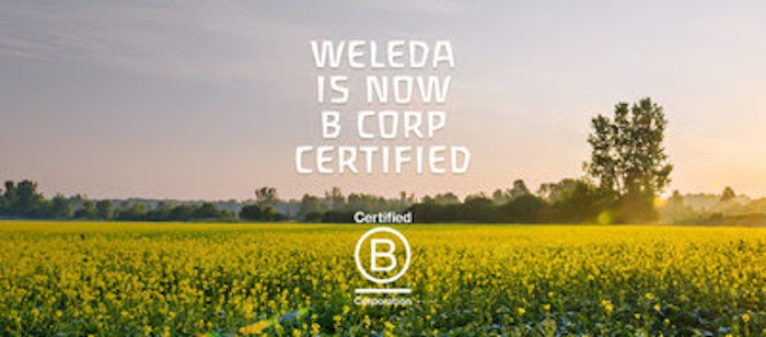 Weleda has achieved a B Corp certification with a score of 106.9.