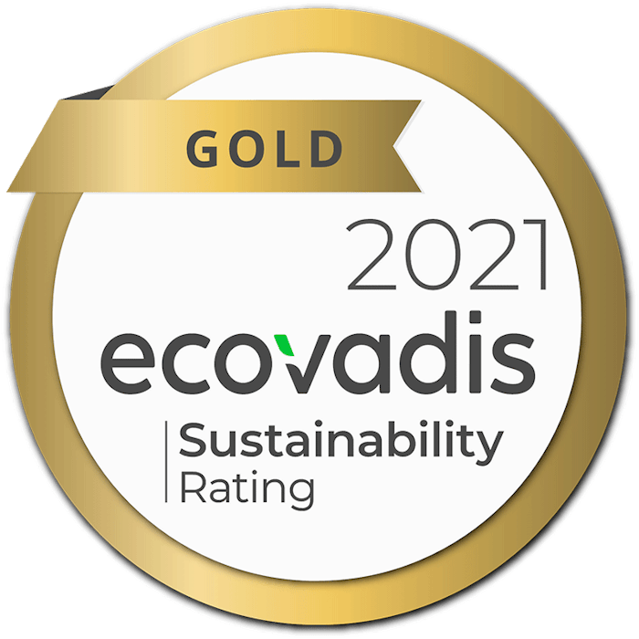 The EcoVadis gold rating places the company in the top 5% of participating companies globally.