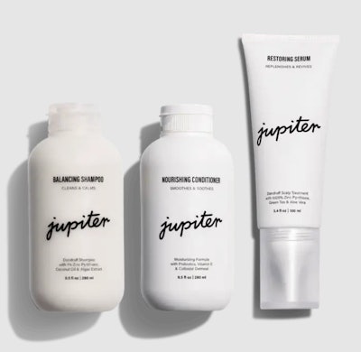 Jupiter Triple Threat Set includes shampoo, conditioner and a Restoring Serum for leave in protection.