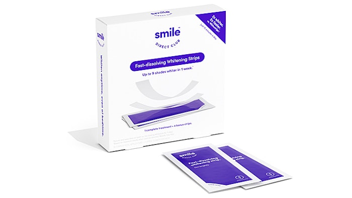 SmileDirectClub Fast-Dissolving Whitening Strips are designed to be worn once a day for 15 minutes.