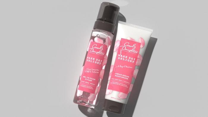Carol’s Daughter Wash Day Delight Cream-Serum Moisturizer with Rose Water and Gel-To-Foam Styler with Rose Water.