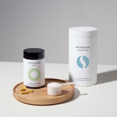 Designed to be taken alongside the brand’s hair growth supplements, the collagen-targeted booster is a dissolvent and can be added to any liquid without changing the taste.
