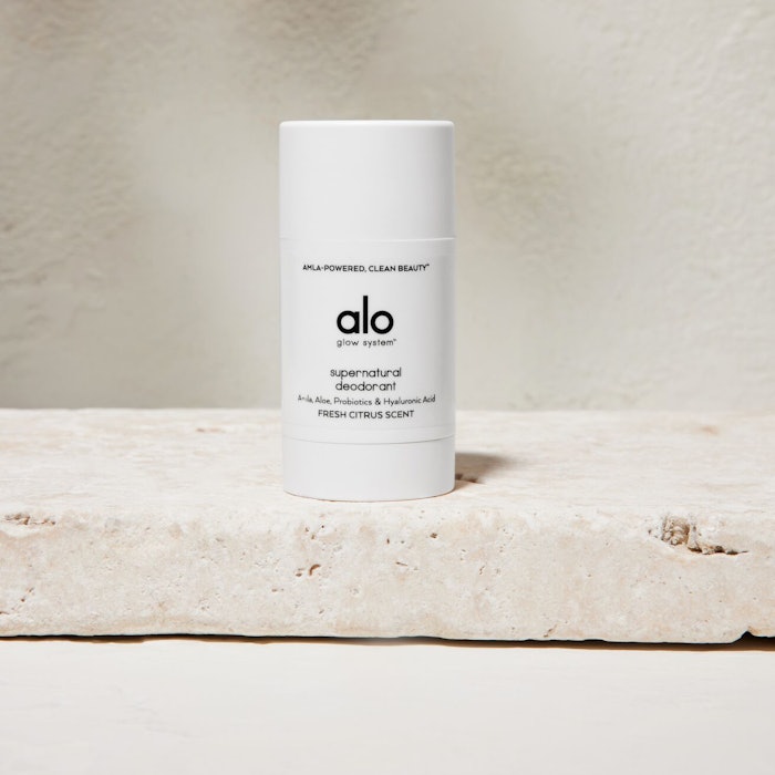 Alo's Supernatural Deodorant is made with amla berry, vitamin C, tea tree oil, hyaluronic acid and anti-odor probiotics to soothe skin and prevent odors.