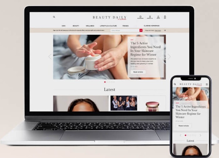 The hub features four categories: Skin, beauty, wellness and lifestyle and culture.