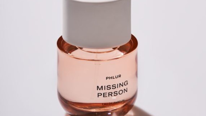 The Missing Person fine fragrance offers top notes of skin musk, bergamot nectar and jasmine.