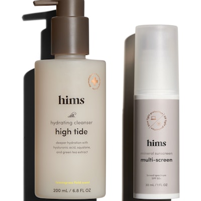 Hims & Hers Multi-screen SPF 50 is a 100% mineral sunscreen formulated with zinc oxide, squalane, glycerin, allantoin and bisabolol.