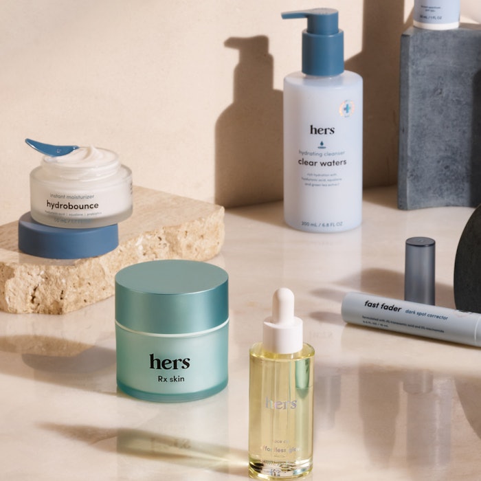 Hims & Hers' skin care expansion includes a cleanser, moisturizer, daily SPF, spot corrector and face oil.