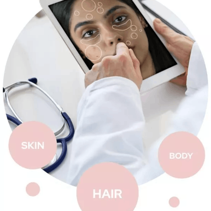 Consumers submit photos through the CureSkin app to be analyzed for skin conditions.