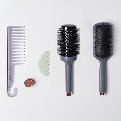 The new brushes and combs are all priced below $10 and include the Good Vibes Jade Comb, designed to stimulate hair follicles; the ceramic-barreled Round We Go Thermal Brush for frizz-free blow-outs; the Triple Threat Detangling Brush with nylon looped bristles for easy, gentle brush-through; and the Hang in There Shower Comb.