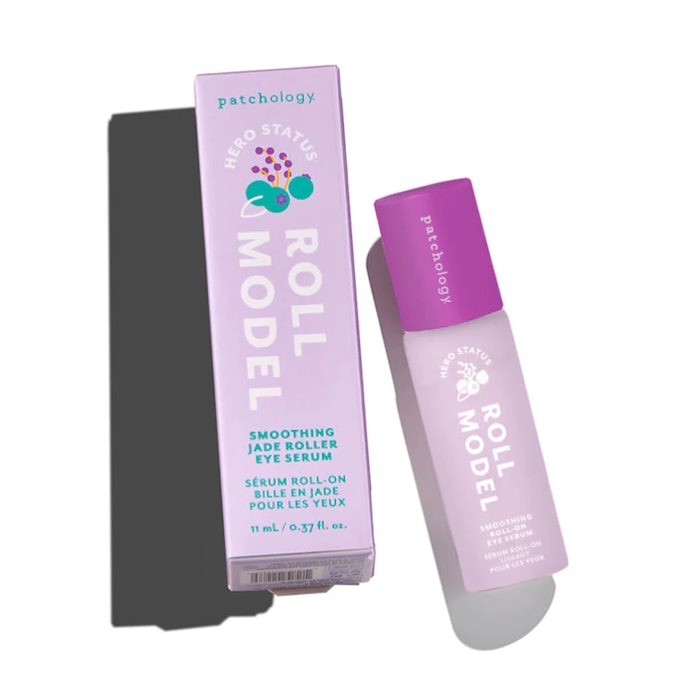 Patchology's Smoothing Roll-on Eye Serum is formulated with peptides and bakuchiol to firm skin tone and reduce fine lines in the under-eye area.