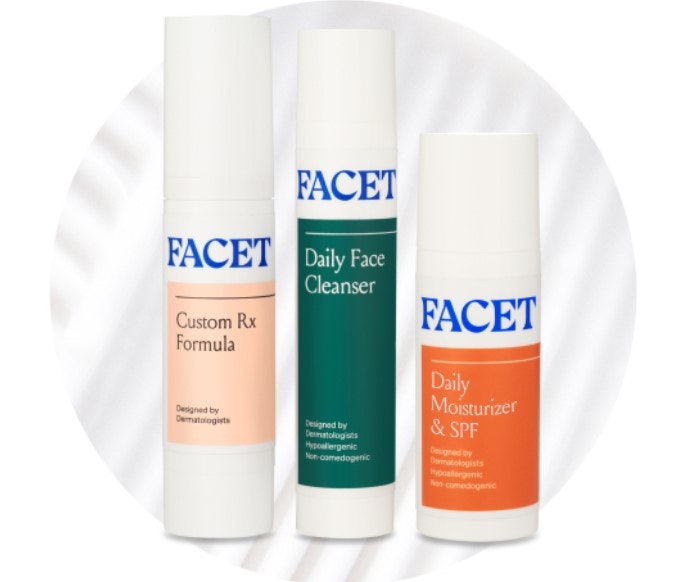 Facet will treat eczema, psoriasis, acne, rosacea, dandruff, melasma and anti-aging.