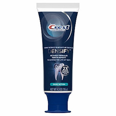 'Crest Densify toothpaste extends the life of your teeth by actively rebuilding tooth density every time you brush,' said Carlos Quintero, vice president of Oral Care North America at Procter & Gamble.