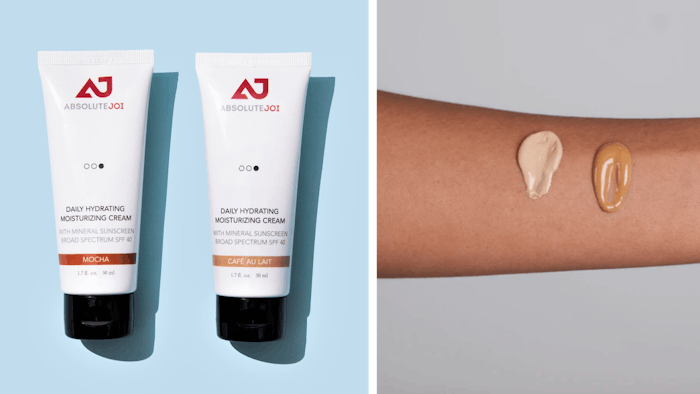 AbsoluteJOI's Daily Hydrating Moisturizing Cream w/ SPF 40 Mineral Sunscreen combines broad-spectrum SPF 40 with vitamin C, green tea, chamomile extracts and hyaluronic acid.