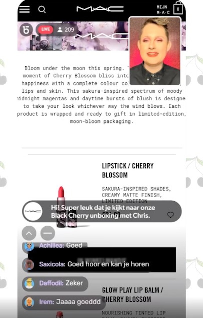 MAC Cosmetics launched its Spring 2021 collection 'Black Cherry' with buywith via Livestream shopping sessions.