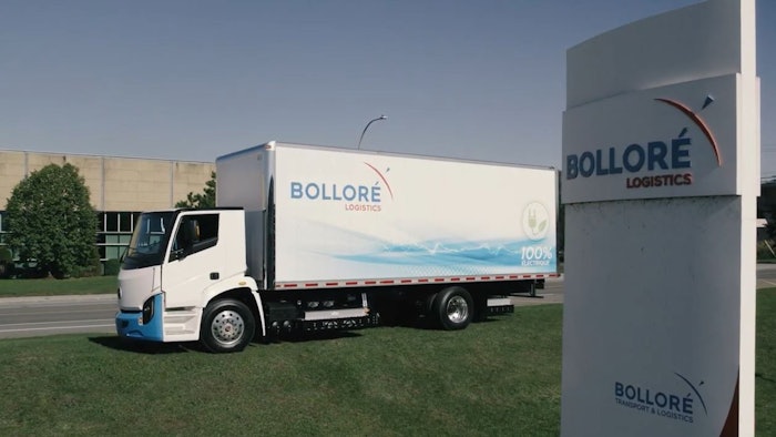 Bolloré Logistics Canada's first fully electric truck will transfer containers to its Montreal warehouse for deconsolidation purposes.