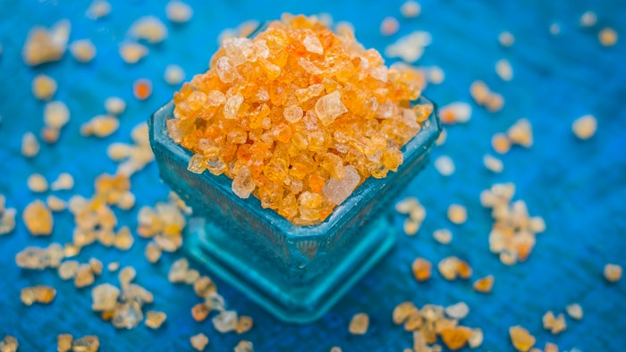 Pictured: Gum acacia 'Natural gums offer so many properties: they may be used to their advantage as emulsifiers, texturizing agents, tensor agents, processing aids, film-forming agents and suspension agents, in addition to improving various sensory qualities of a product.'