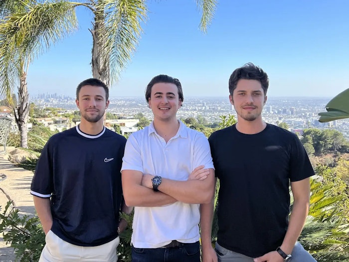 Fanfix co-founders Cameron Dallas, Harry Gestetner and Simon Pompan.