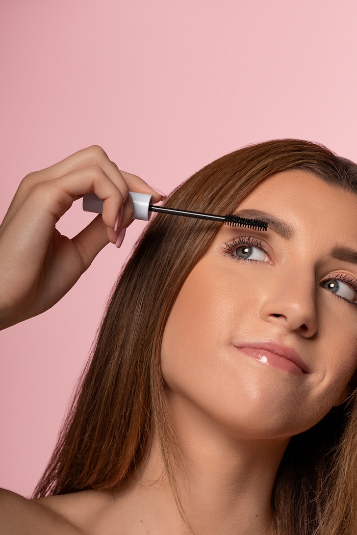 The Luxe Lash Volumizing Mascara features a smudge-proof, no-transfer formula that volumizes lashes in one coat, per the brand; pictured is brand founder Jazmine Simon.
