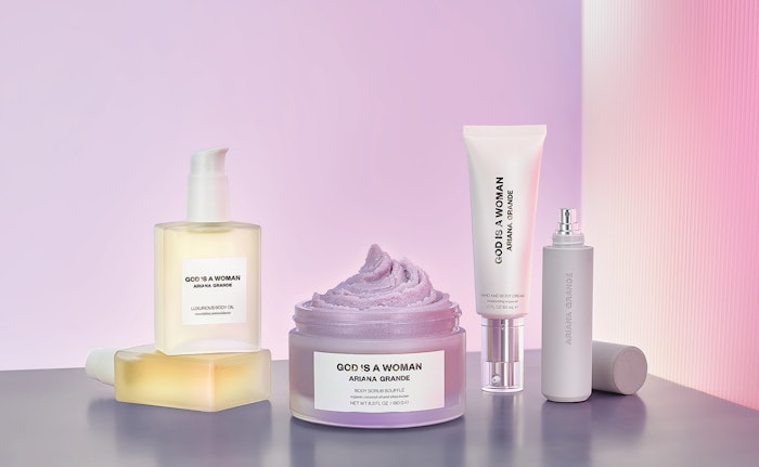 R.E.M. Beauty founder Ariana Grande has launched the fragrance-forward God is a Woman Body Line exclusively with Ulta Beauty.