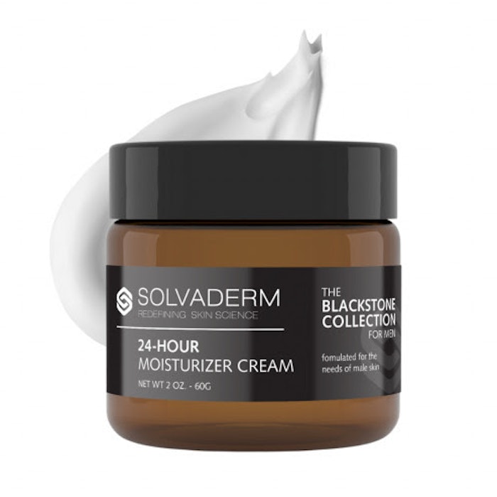Solvaderm launches The Blackstone Collection, a line of skin care products designed for men. The launch aligns with a projected CAGR of 6.2% for the market from 2019-2027.