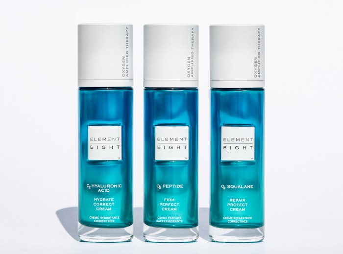Element Eight’s line of skin care products features its Oxygen Amplified Therapy, a proprietary blend of oxygen-saturated ingredients that penetrate and replenish the skin at the cellular level.