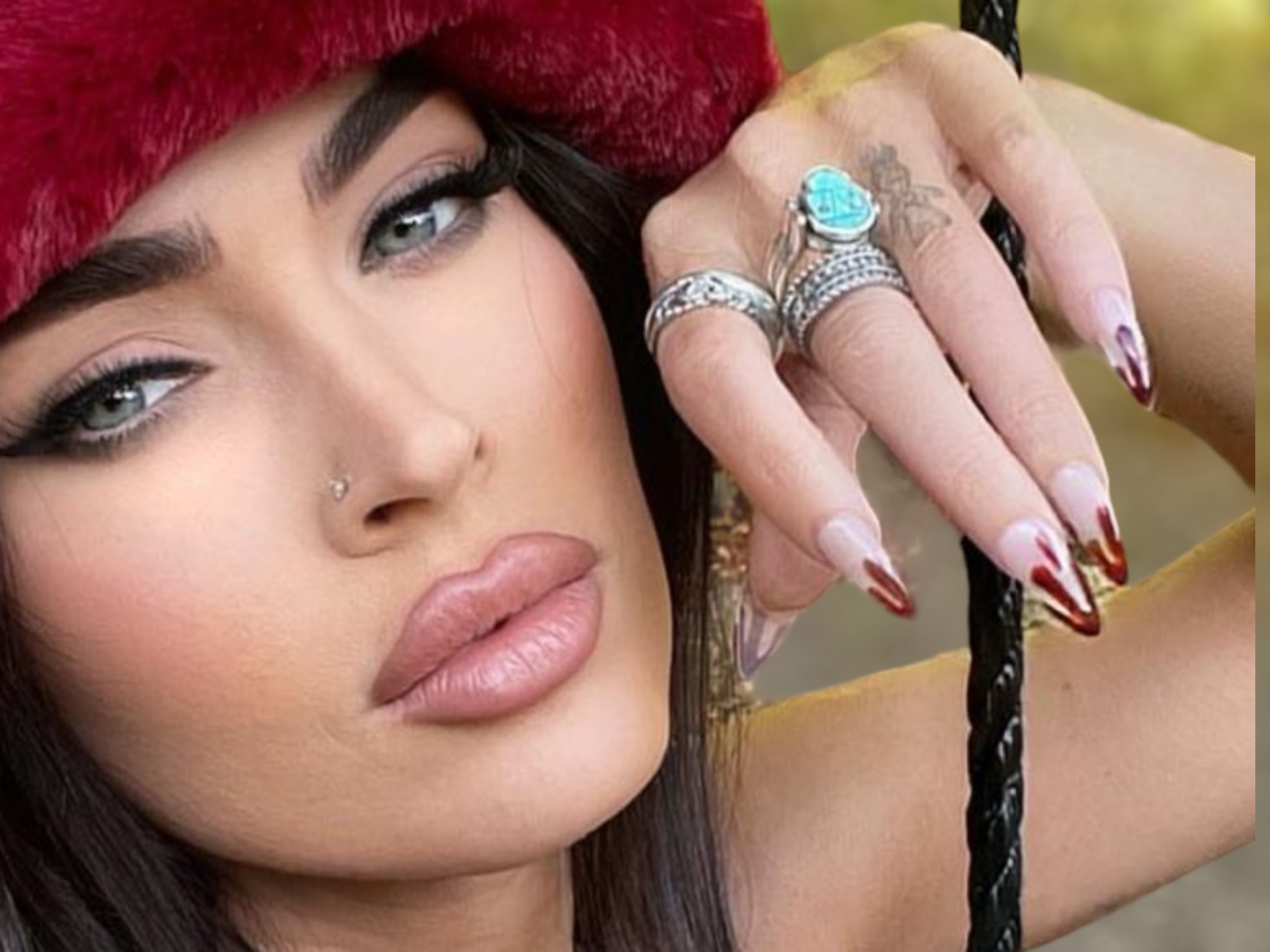 Megan Fox rocks a blood drip mani for Halloween 2022