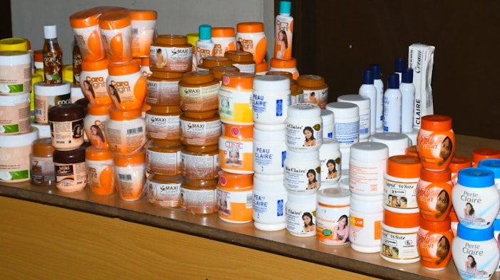The products include skin brightening lotions, creams, gels and soaps that contain hydroquinone, mercury and its compounds.