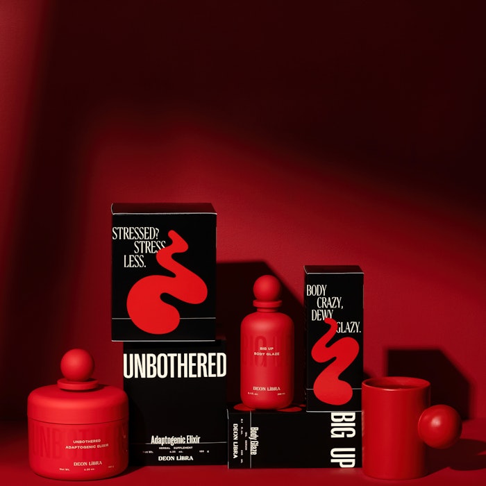 Deon Libra launched with the Big Up Body Glaze oil serum and the Unbothered Adaptogenic Elixir powder.