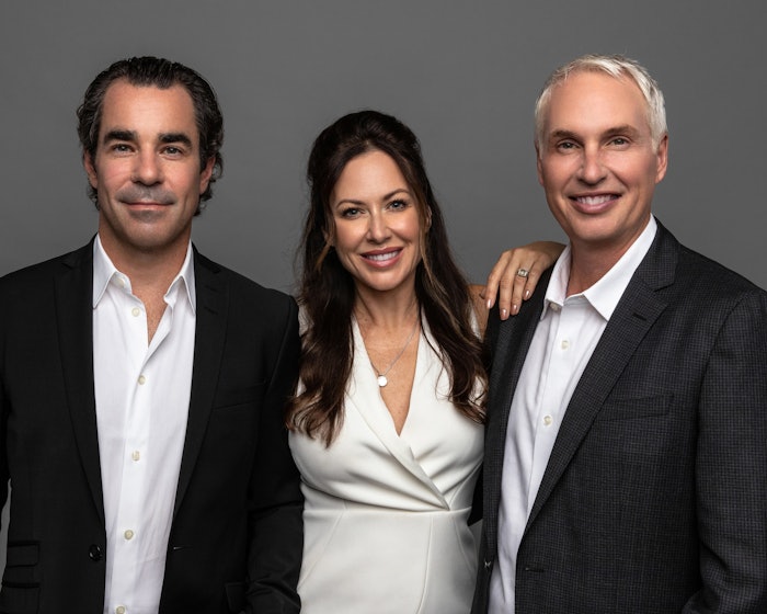 The combined entity will operate its clinics under the Dermapure and ProjectSkin MD brands, under the leadership of Francis Maheu (left) and Jason McWhirter, M.D. (right) as co-CEOs and Marilyne Gagné (center) as president of Dermapure and ProjectSkin MD.