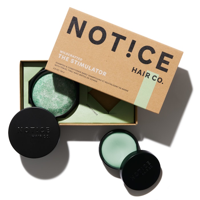 NOT!CE Hair Co.’s solid-form hair care bars are formulated with concentrated ingredients that are activated when mixed with water.