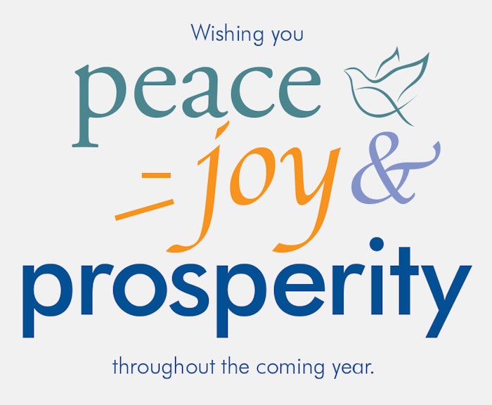 We wish you all a happy, healthy holiday season and new year.