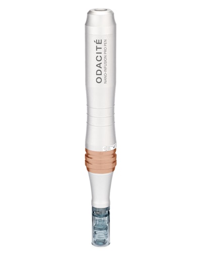 The Odacite Nano-Infusion Pro Pen opens thousands of micro-channels in the skin for deeper delivery of the brand's botanical, clinical actives.